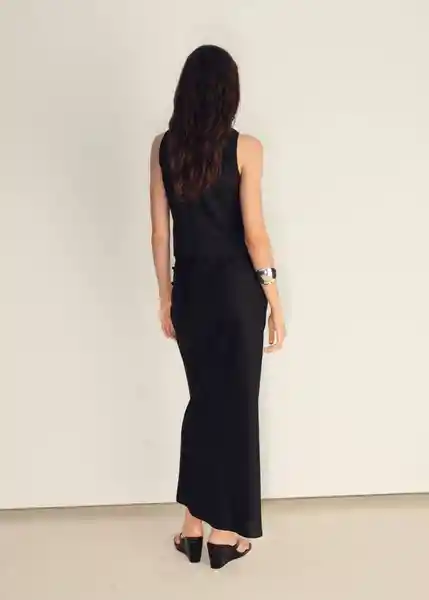 Falda Laguna Negro Talla M Mujer Mango