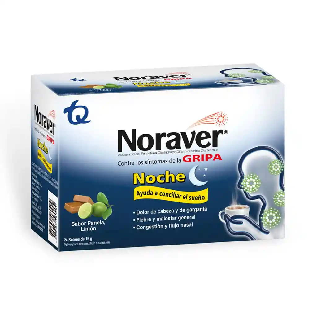 Noraver Té en Polvo (500 mg/10 mg/25 mg)