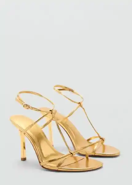 Sandalias Dina Oro Talla 42 Mujer Mango