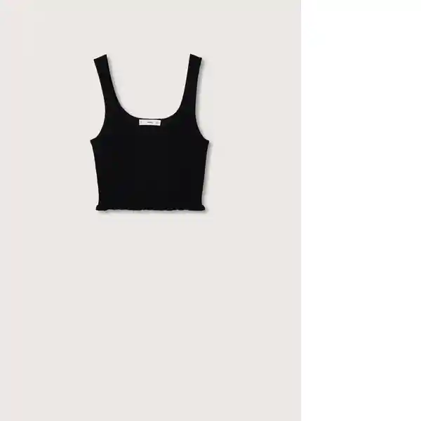 Top Ruffi Negro Talla M Mujer Mango