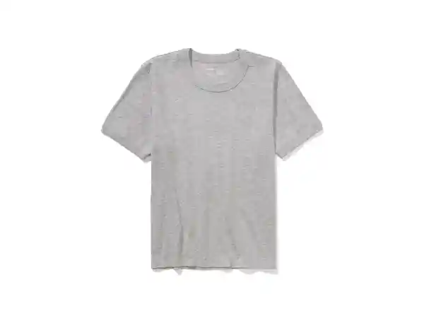 American Eagle Camiseta Aerie Crop Gris Claro Talla X-Small