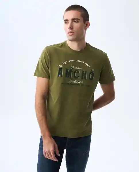 Camiseta Hombre Verde Talla XXL 841G002_VER180527 Americanino