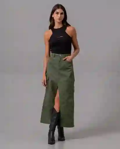 Falda Cargo Mujer Verde Olivino Oscuro Talla 6 74953 Rifle