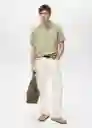 Camiseta Polo Rea Khaki Talla L Hombre Mango