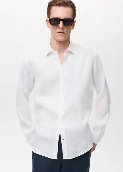 Camisa Parrot Blanco Talla L Hombre Mango