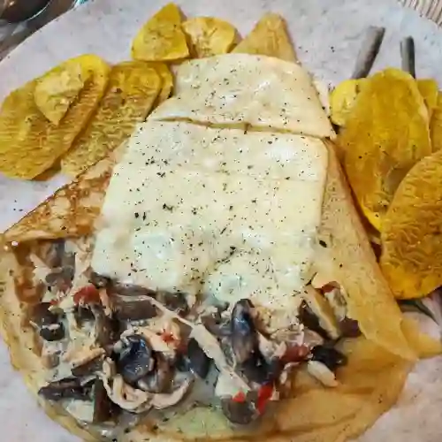 Crepe Pollo Champiñones