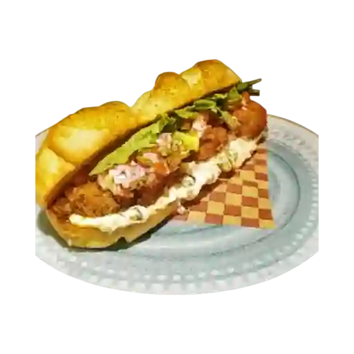 Sandwich Camarones y Queso Azul