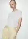 Camiseta Lint Blanco Talla S Mujer Mango