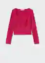 Top Pear-W Fucsia Talla S Mujer Mango