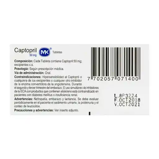 Tecnoquimicas Captopril (50 mg)