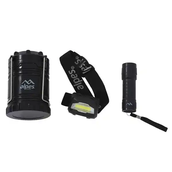 Alpes Pack Linterna + Lámpara Camping + Luz Frontal