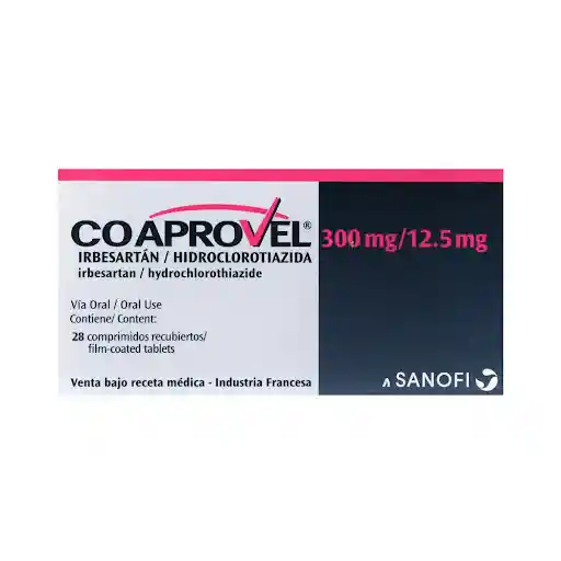 Coaprovel Antihipertensivo (300 mg/12.5 mg) Comprimidos Recubiertos