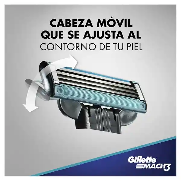 Máquina Afeitar Gillette Mach3 Aquagrip Recargable 2 Repuestos