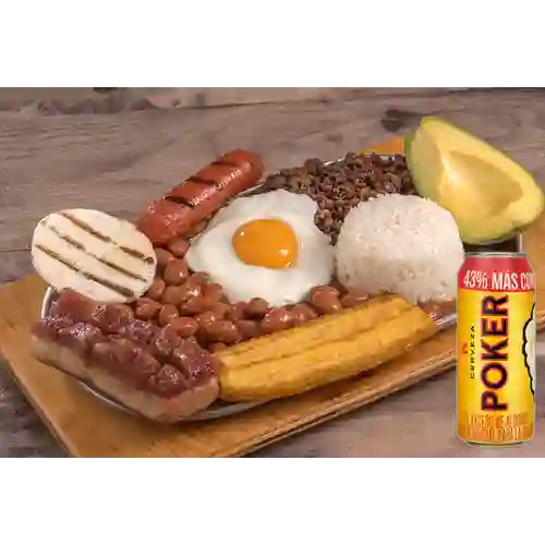 Combo Bandeja Paisa + Poker 330 ml