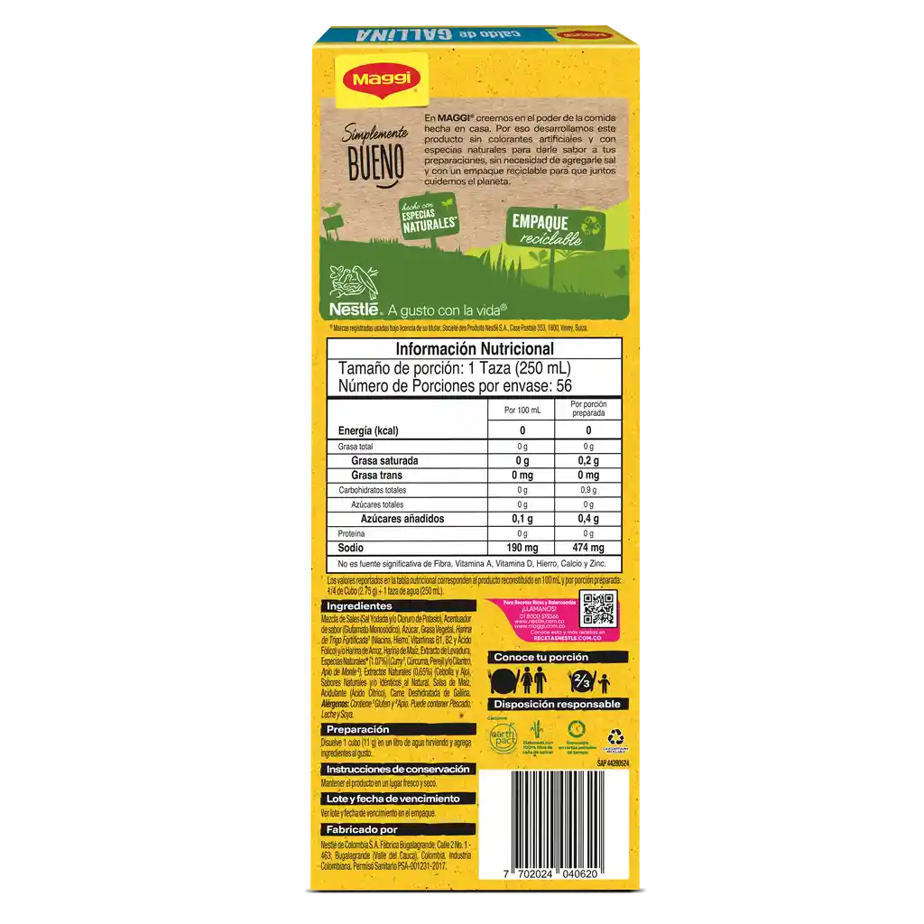 Caldo de Gallina MAGGI paga 12 lleva 14 cubos x 154g