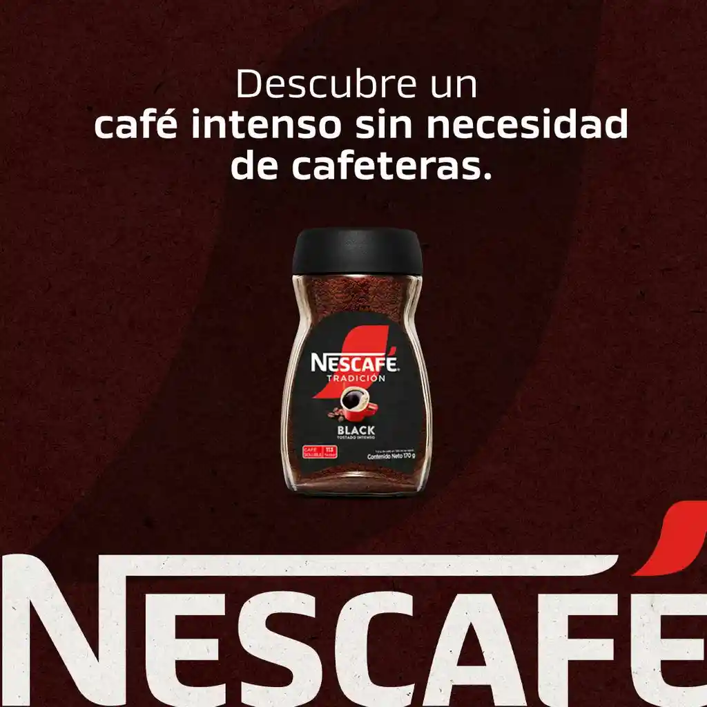 Café instantáneo NESCAFÉ Tradición Black tostado intenso x 170g