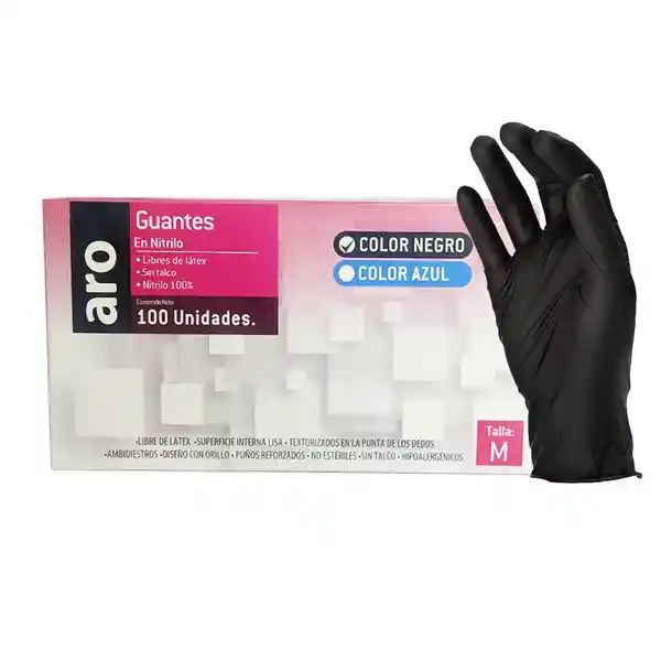 Aro Guante Nitrilo Negro Talla M
