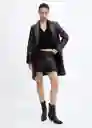 Falda Merlot Negro Talla S Mujer Mango
