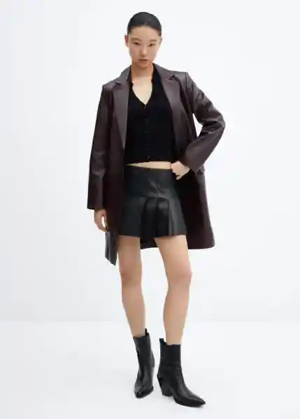 Falda Merlot Negro Talla S Mujer Mango