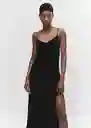 Vestido Asun Negro Talla L Mujer Mango