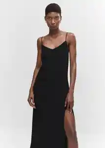 Vestido Asun Negro Talla L Mujer Mango