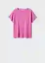 Camiseta Lint Malva Talla M Mujer Mango