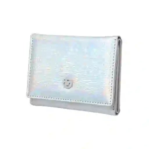 Cartera Corta Con Broche Para Mujer Plata Serie Miniso