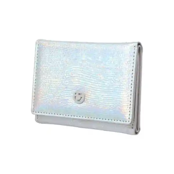 Cartera Corta Con Broche Para Mujer Plata Serie Miniso