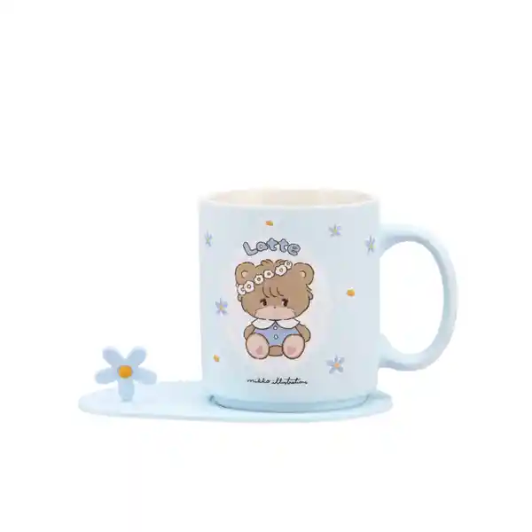 Taza de Cerámica de Con Posavasos Mikko Latte 390 mL Miniso