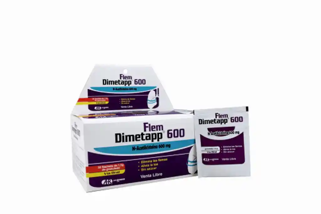 Dimetapp Flem 600 Mg Cj 30 Sachets Orales Con 1.5 G C/U