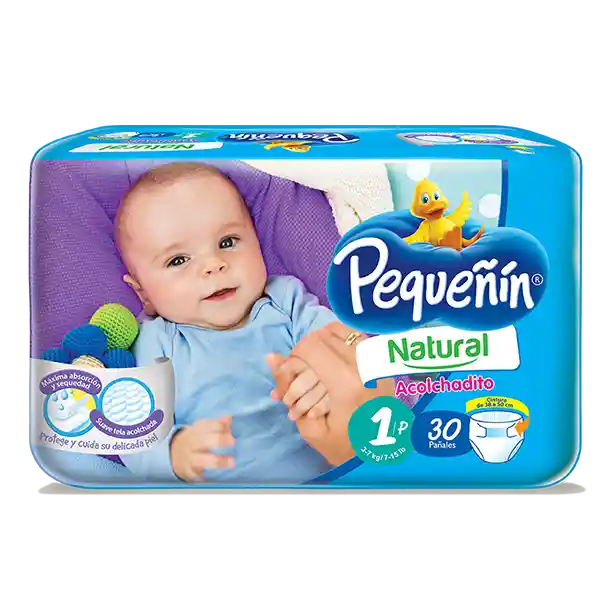 Pequeñín Pañal Desechable Natural Acolchado Etapa 1