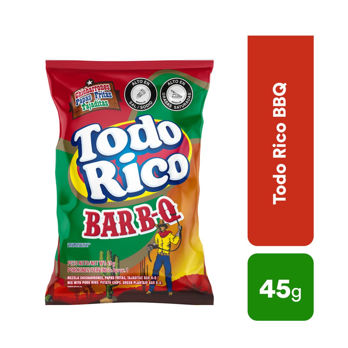 Todo Rico Botana Surtida Sabor a Bbq 45 g