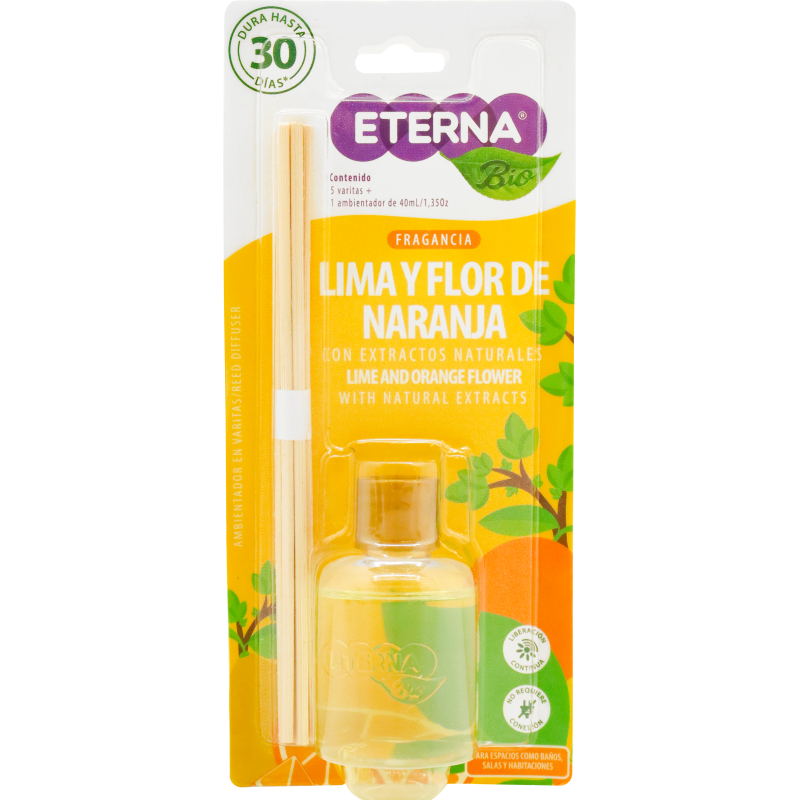 Eterna Ambientador Varitas Lima y Naranja 40 ml