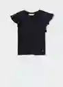 Camiseta Volante Negro Talla 19 Mango Teen Girl Mango