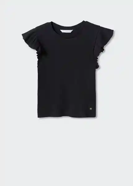 Camiseta Volante Negro Talla 19 Mango Teen Girl Mango