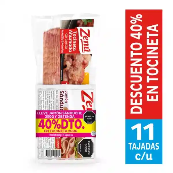 Zenú Jamón Sanduche + Tocineta