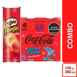 Combo Coca-Cola Zero FEP 4 Und + Pringles Papas Original Bonus
