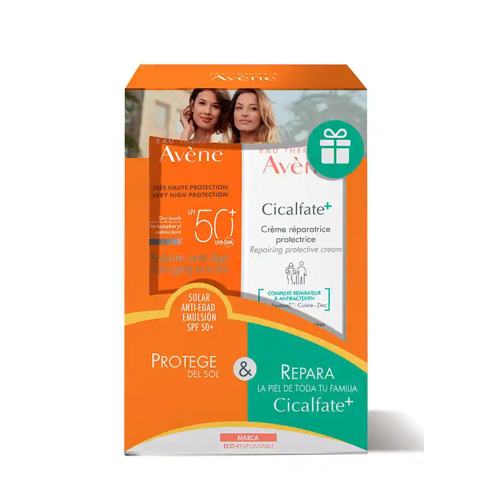 Avene Kit Solar Antiedad + Cicalfate Emulsión
