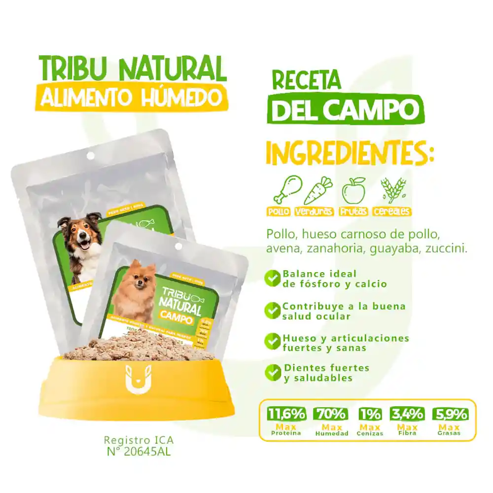 Alimento Húmedo Para Perro Tribu Natural Campo