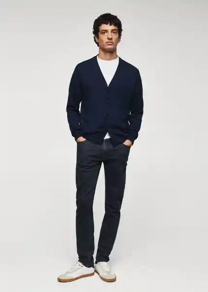 Saco Cardigan Willyc Navy Talla XL Hombre Mango