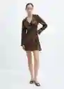 Vestido Rombi Negro Talla S Mujer Mango