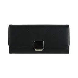 Billetera Para Mujer Rectangular Con Broche Negro Miniso