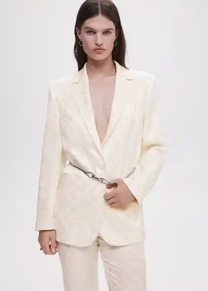 Blazer Americana Natalie Offwhite Talla L Mujer Mango