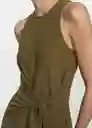 Vestido Bacalar Khaki Talla 28 Mujer Mango