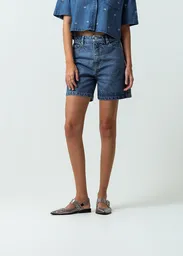 Short Nusa Mujer Azul Indigo Medio T 4 452G340 Naf Naf