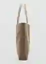 Bolso Tote Taupe Talla 99 Hombre Mango