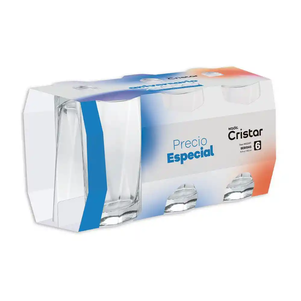 Set X 6 Vasos Mozart Bebidas Cristar 0096cl6aniv25