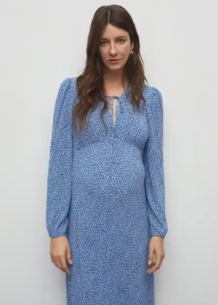 Vestido Pomelom Azul Talla M Mujer Mango