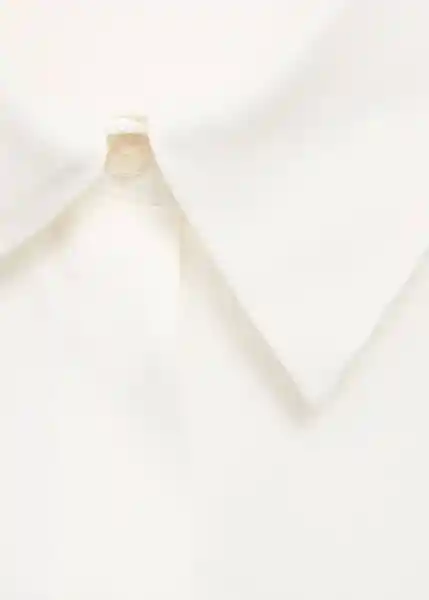 Camisa Basic Off White Talla M Mujer Mango