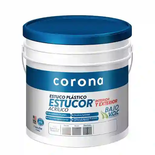Corona Estuco Plástico Acrílico Galon (interiores Y Exteriores)